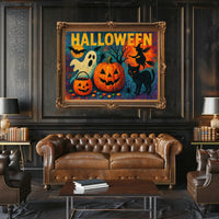 Halloween Spooktacular Gothic Digital Painting Nocturnal Scenery Decor Lover Wanderlust Poster