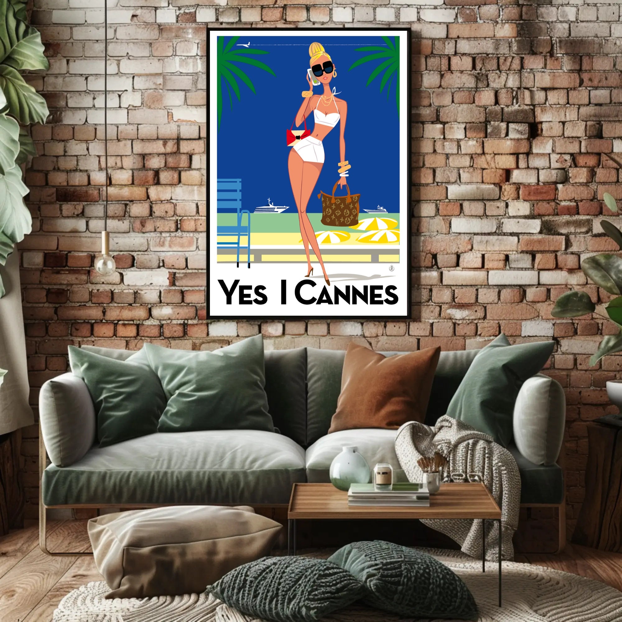 Glamorous Seaside Escape Art Print - Travel Poster PosterGoat