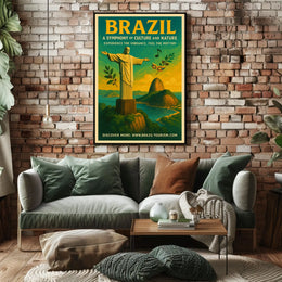 Brazil Cultural and Natural Culture Nature Landmarks Poster