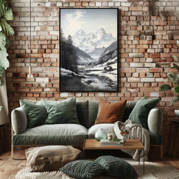 Alpine Serenity: Photorealistic Nature Travel Poster