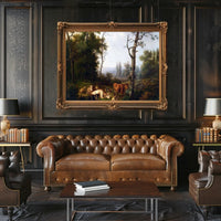 Serene 19th-Century Countryside Scene Animal Poster