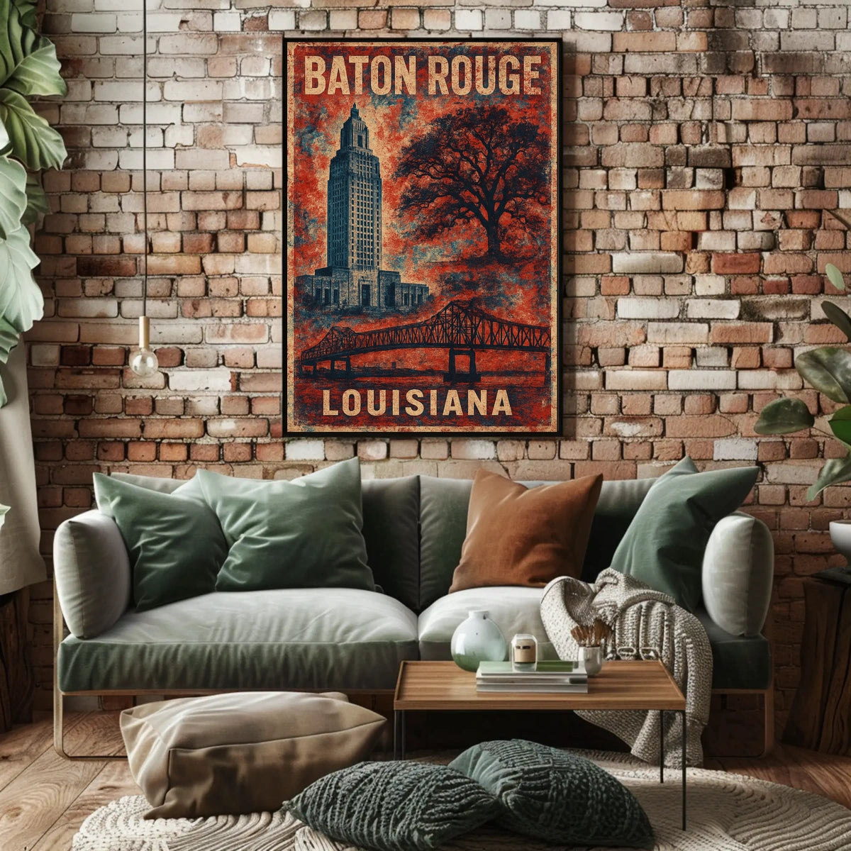 Baton Rouge Scenic Vintage Louisiana Poster