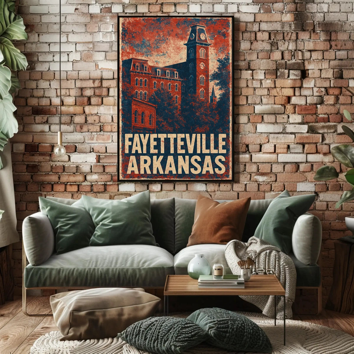 Fayetteville Vintage Travel Architecture Patriotic Poster