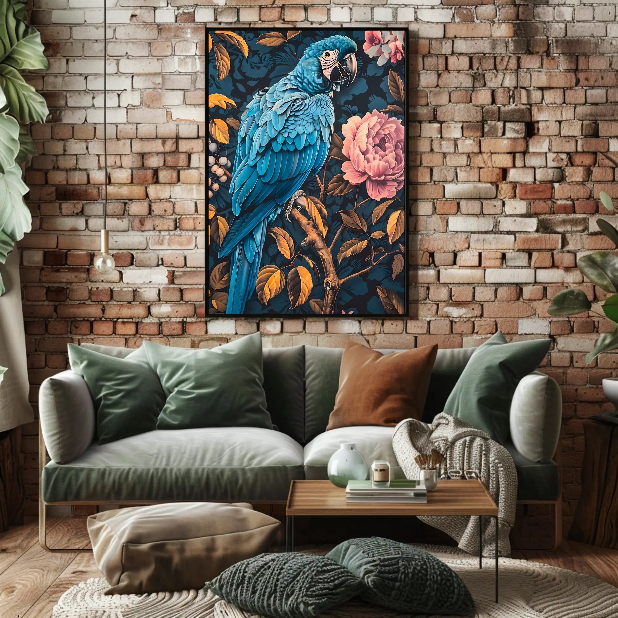 Vibrant Parrot Floral Paradise Poster Art