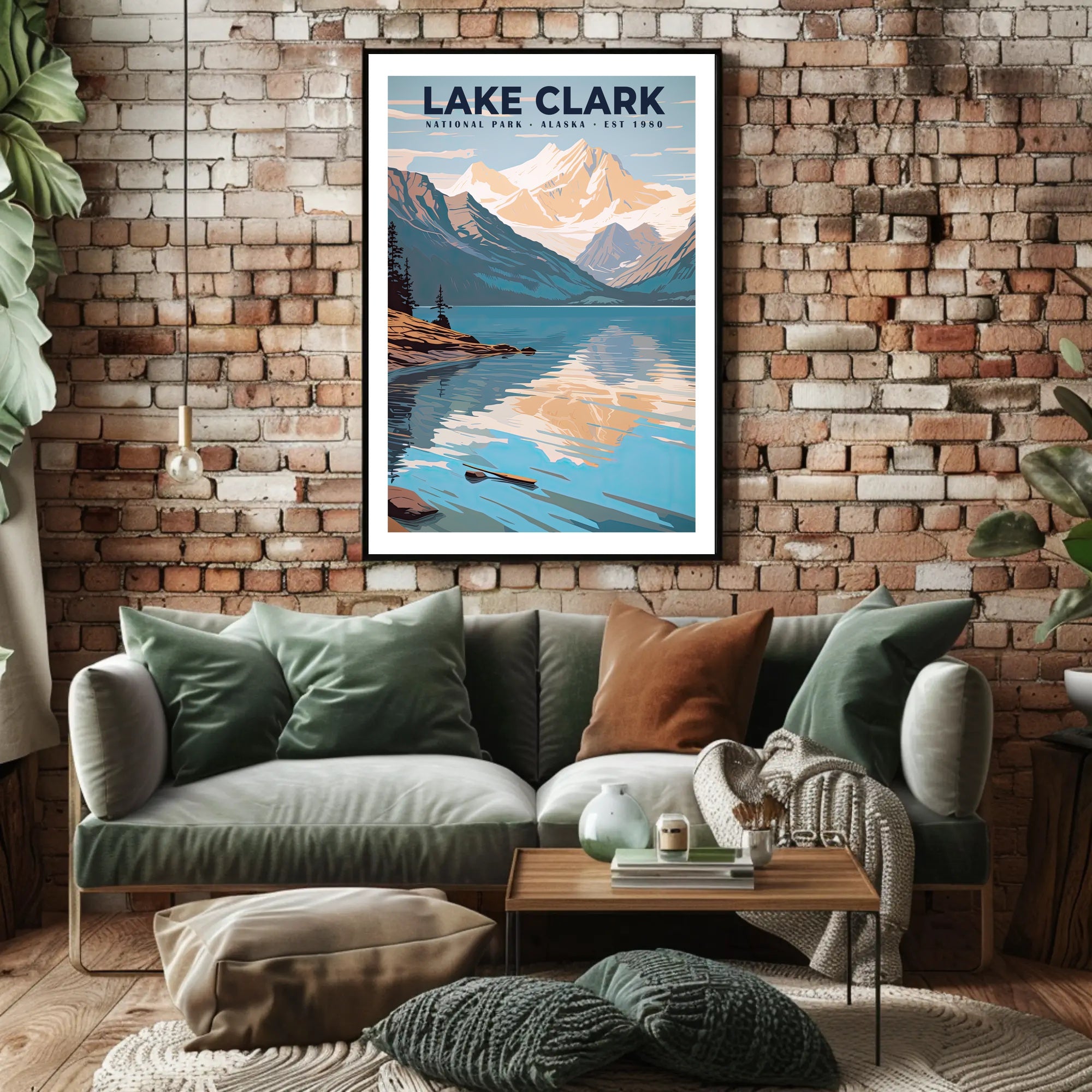 Lake Clark National Park Poster Vintage Travel Art