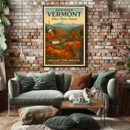 Vermont Scenic Travel Poster Vintage Nature Print