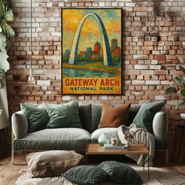 Gateway Arch National Park Vintage Decor Poster