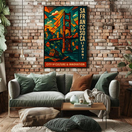 San Francisco Modern Cityscape Poster Wall Art