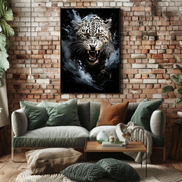 Leopard Roar: Bold Wildlife Art Poster Print