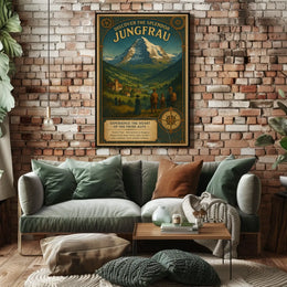 Travel to Jungfrau: Vintage Swiss Alps Travel Poster