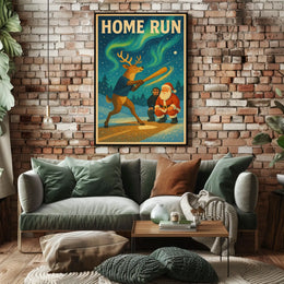 Holiday Baseball Reindeer: A Unique Sports Poster