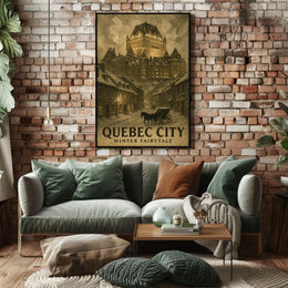 Quebec City Winter Fairytale Poster