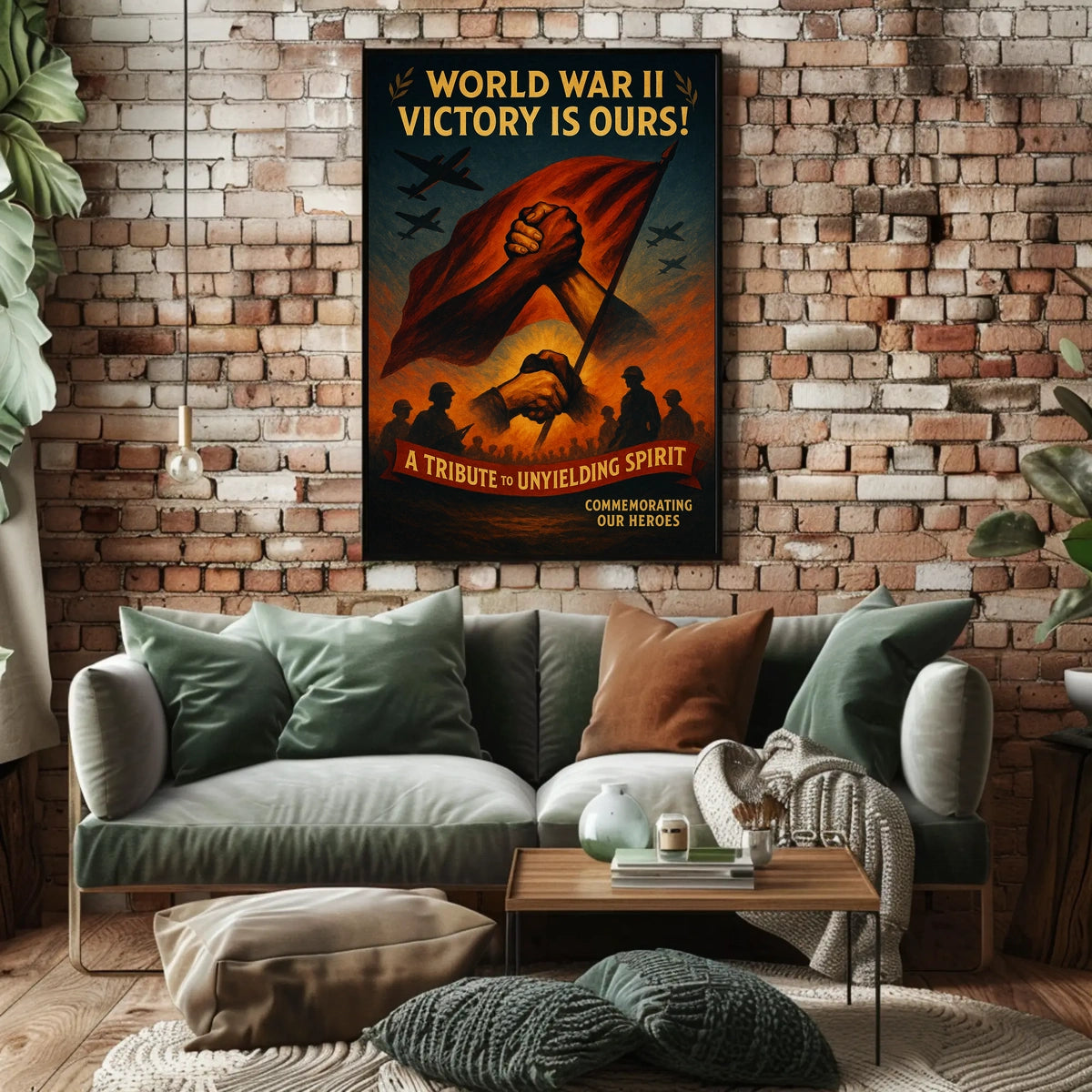 World War II Heroes Commemoration Bold Dramatic Poster