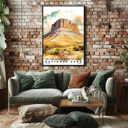 Guadalupe Mountains Watercolor Wall Art Poster