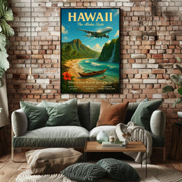 Hawaii Vintage Travel Poster Wall Art Print