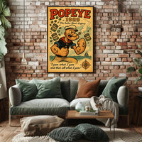 Popeye Vintage Poster Sailor Man Retro Wall Art