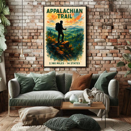 Appalachian Trail Watercolor Adventure Poster Print