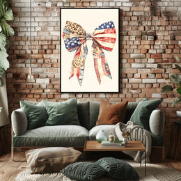 Large Coquette Bow American Flag Patriotic Wall Poster