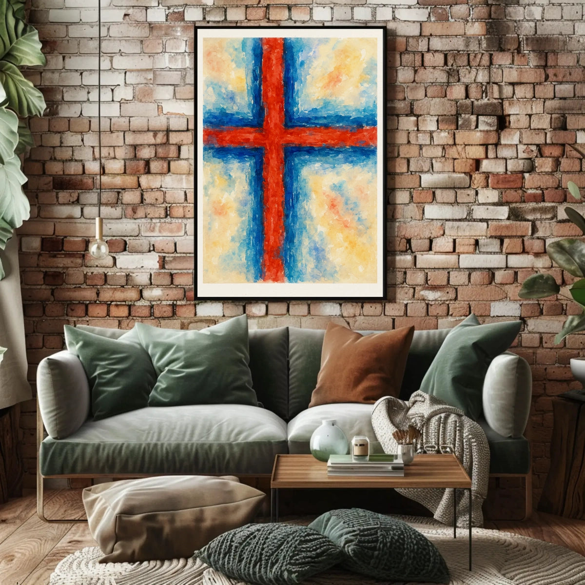Abstract Cross In Watercolor Abstract Poster