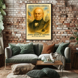 John Quincy Adams 6th President of the United States Vintage Watercolor Poster