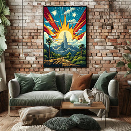 Tropical Mountain Path Scenery - Travel Poster