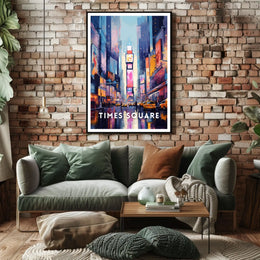 Times Square Nightlife Cityscape Poster Modern Wall Art