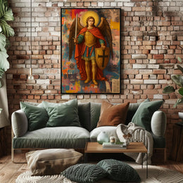 Warrior Angel Medieval Art Poster - Abstract, Artistic, or Pop Culture Poster