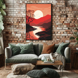 Tranquil Sunset Landscape Poster