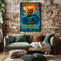 Frederick Jones Superhero Inventor Educational or Infographic Poster PosterGoat