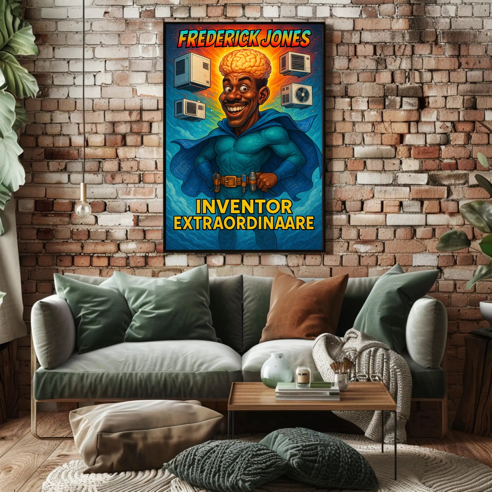 Frederick Jones Superhero Inventor Educational or Infographic Poster PosterGoat