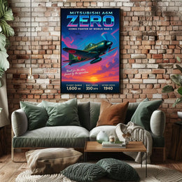 Mitsubishi A6M Zero Iconic Fighter of World War II Poster