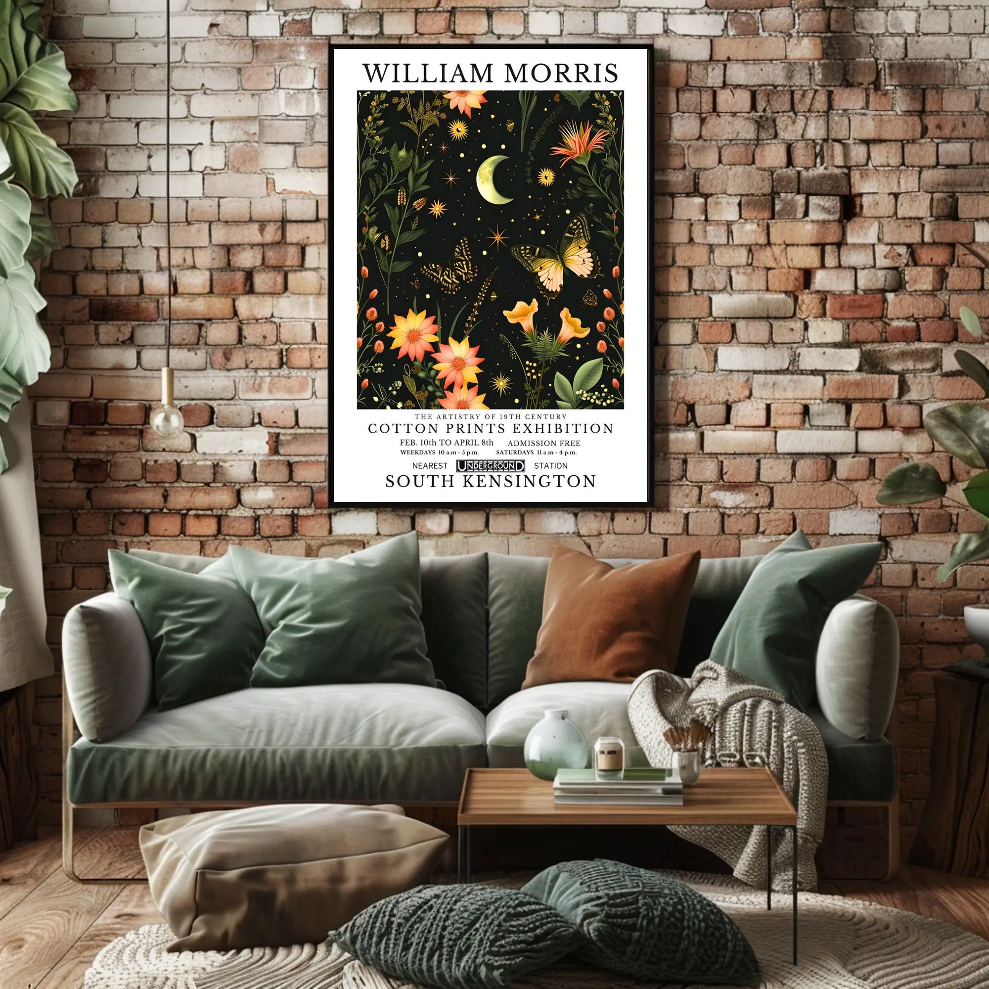 William Morris Exhibition Vintage Cultural William Morris Art Poster