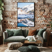 Serene Winter Mountain Reflection National Park Poster