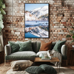 Serene Winter Mountain Reflection National Park Poster