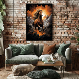 Majestic Stallion In The Mountains Poster