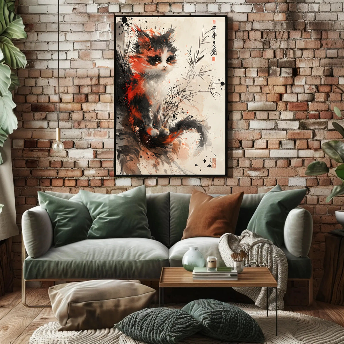 Whimsical Calico Cat Poster