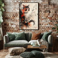 Whimsical Calico Cat Poster