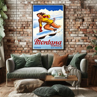 Skiing In Montana Vermala Poster