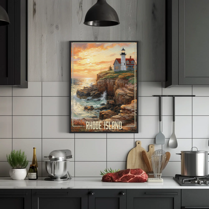 Vintage Poster - Rhode Island Lighthouse United States