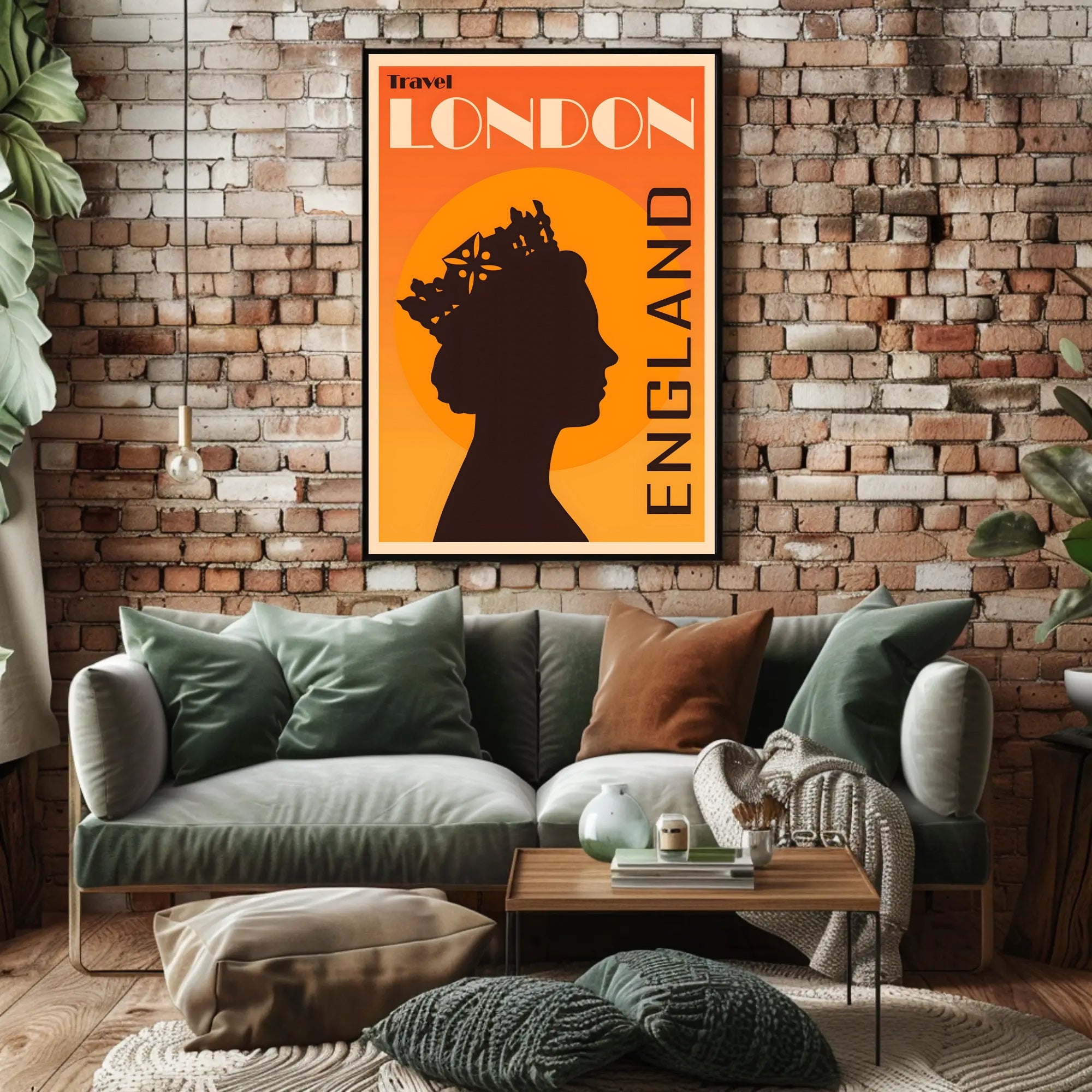 Travel London England Silhouette Art Travel Poster