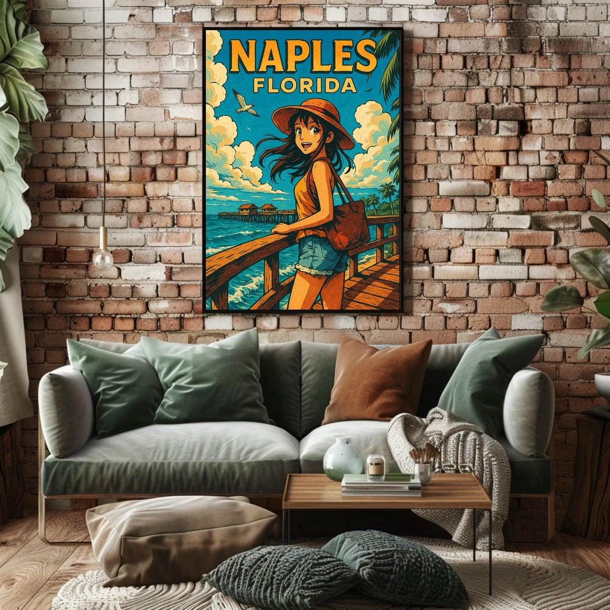 Naples Florida Adventure Poster Coastal Wall Art Decor