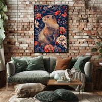 Groundhog in Blossoming Foliage Animal Poster