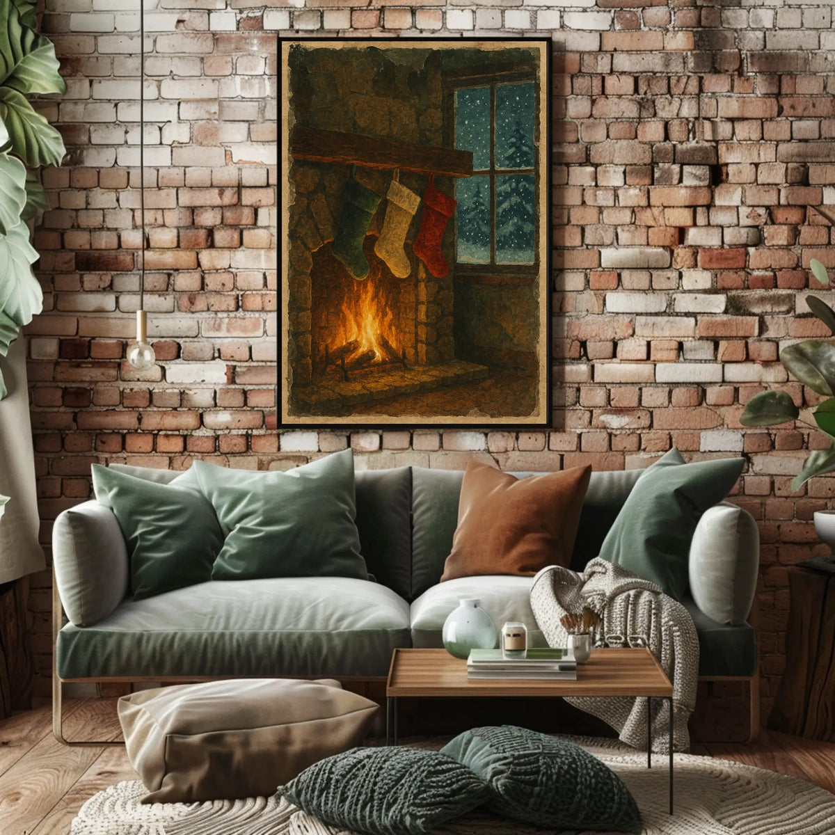 Cozy Christmas Hearth Poster