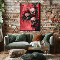 Gothic Skull and Rose Art Print - Artistic Poster