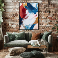 Vibrant Composition Of Layered Paint Abstract Poster