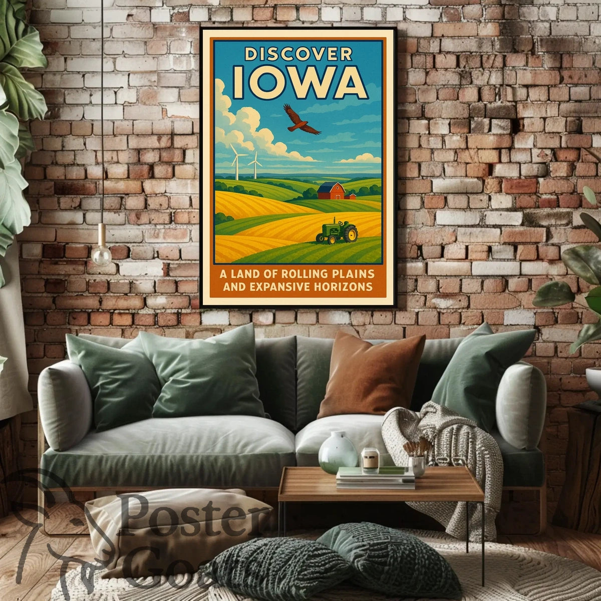 Discover Iowa's Tranquil Beauty: Vintage Travel Poster