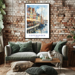 Copenhagen Waterfront Scene Poster PosterGoat