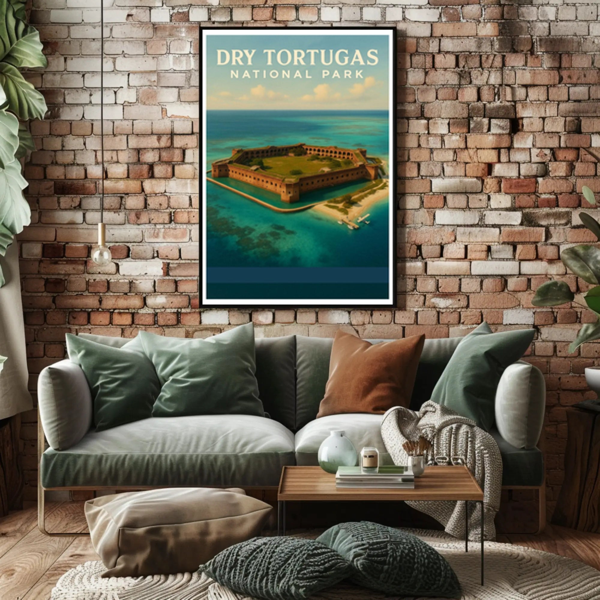 Dry Tortugas Travel Poster Vintage Coastline Print