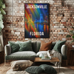 Jacksonville Cityscape Photo Realism Wanderlust Poster