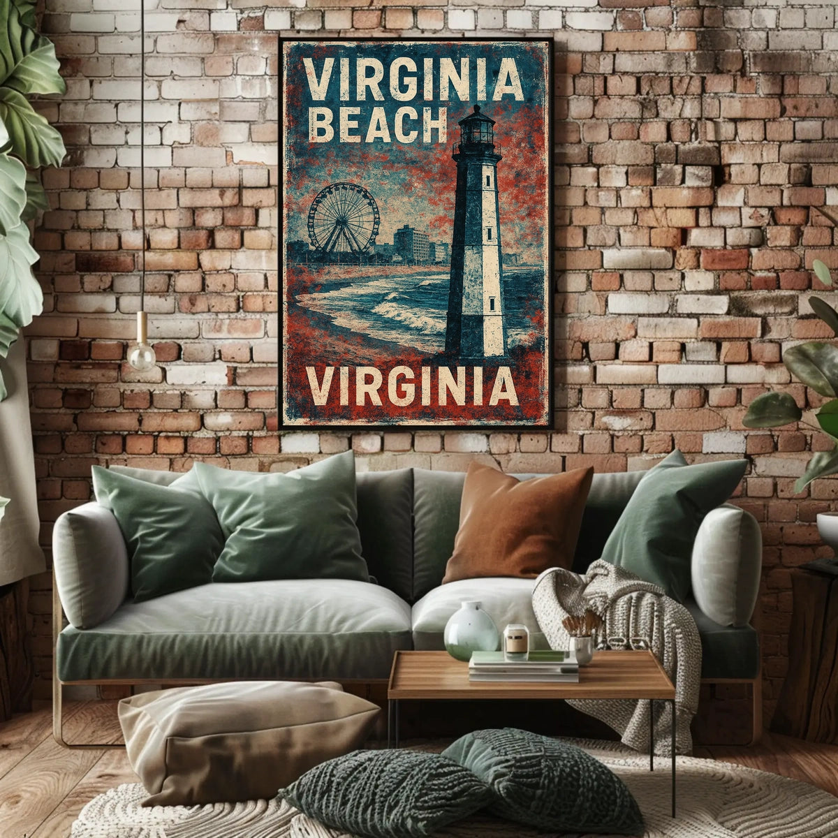 Virginia Beach Vintage Coastal Charm Poster